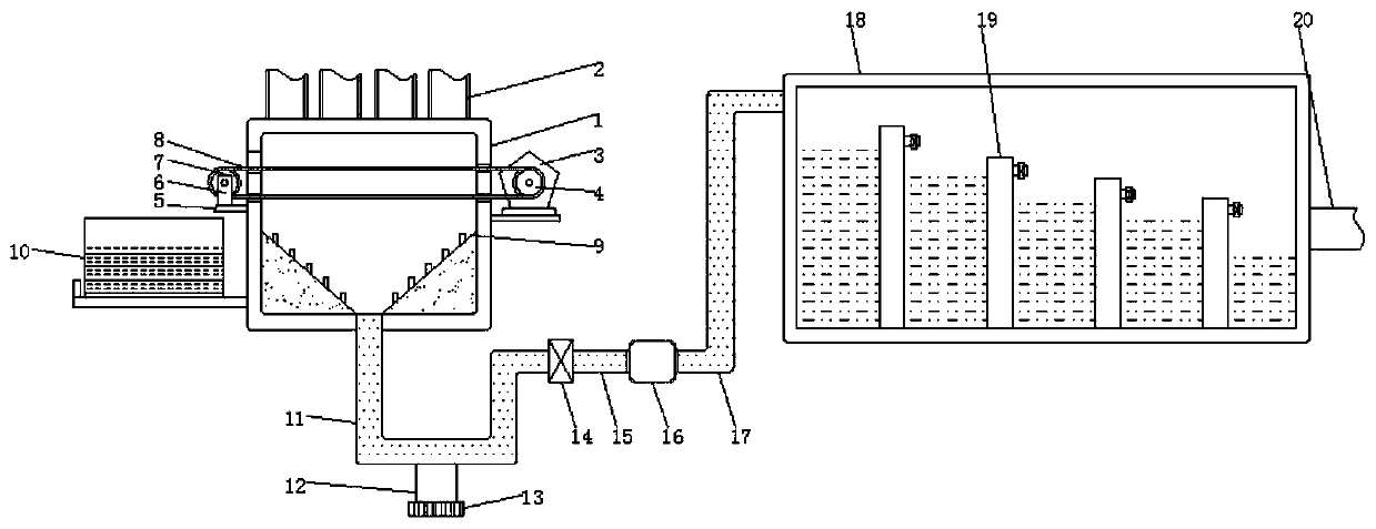 Waste water filtering and recycling device for construction site