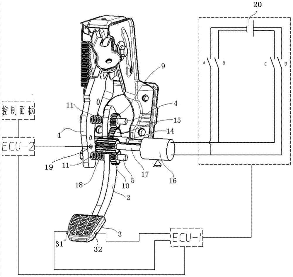 Adjustable car pedals and cars