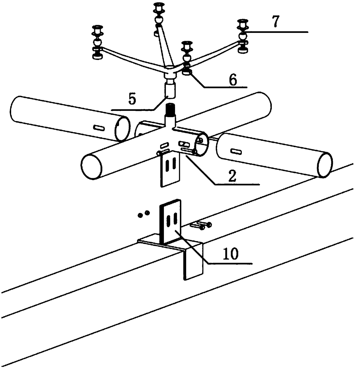 A five-level adjustment system for curved curtain wall support