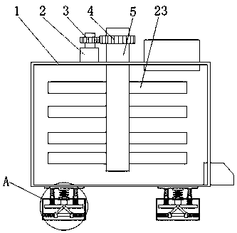 Stirring machine with damping device