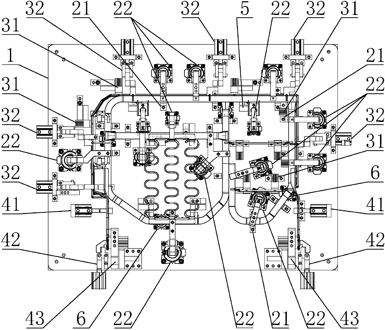 Welding clamp for cushion frame of sixty-percent seat