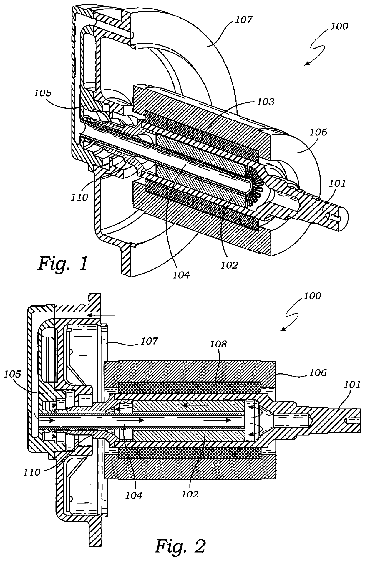 Electric motor with liquid cooled rotor