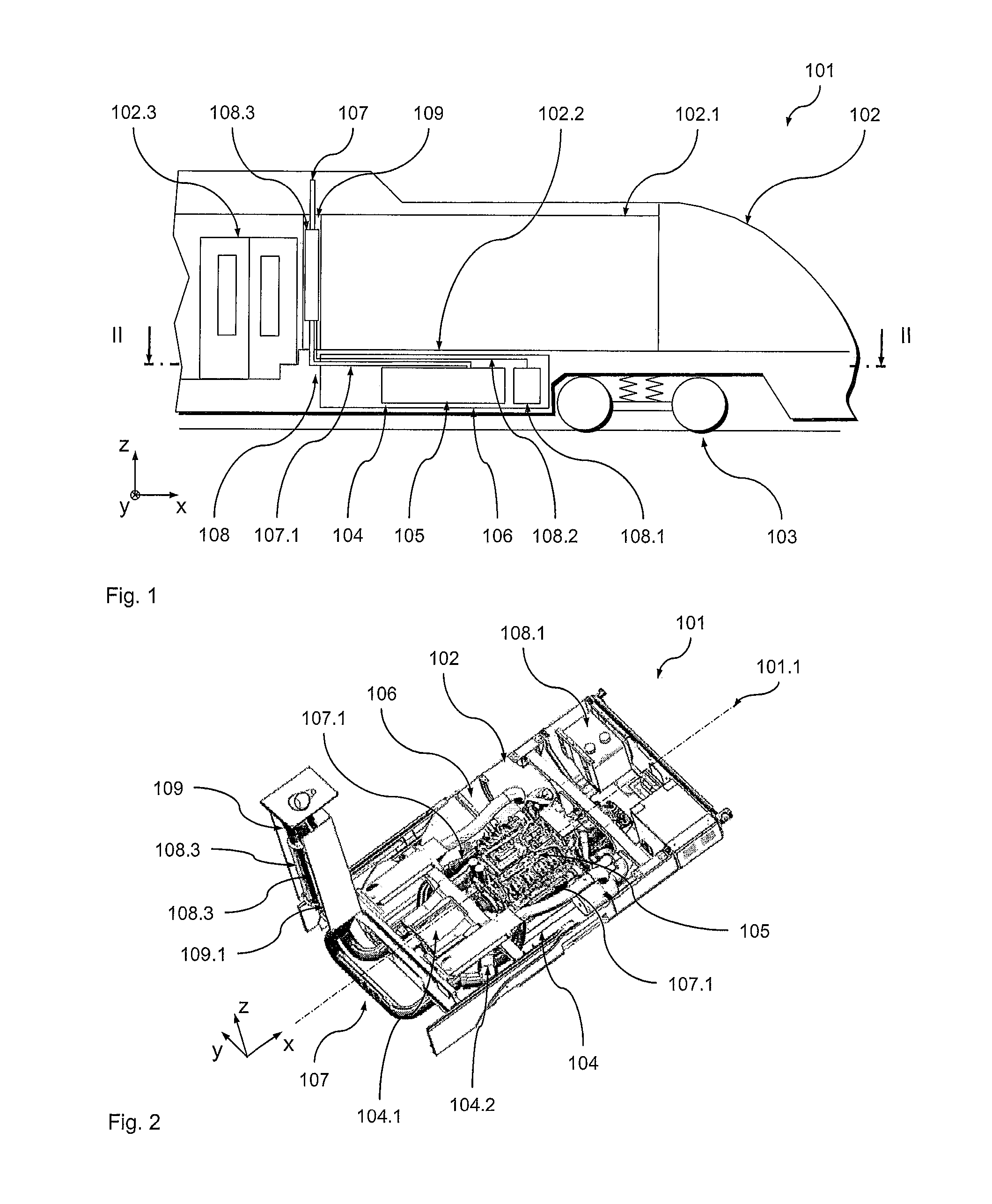 Railway vehicle with exhaust gas cleaning