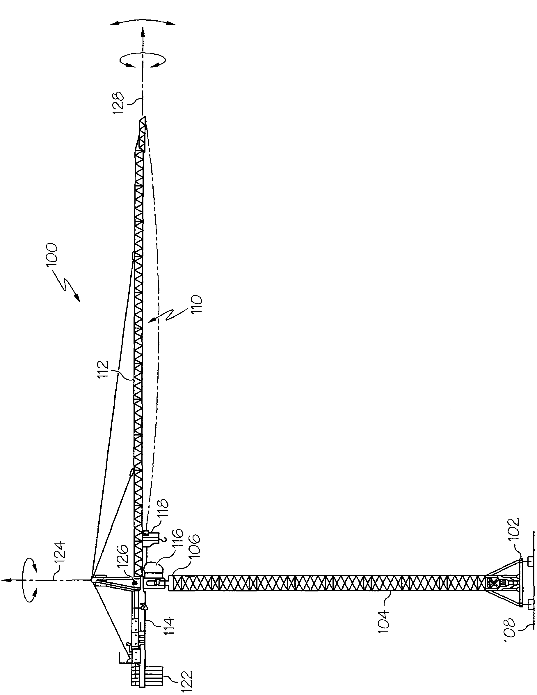 Crane jib attitude and heading reference system and method