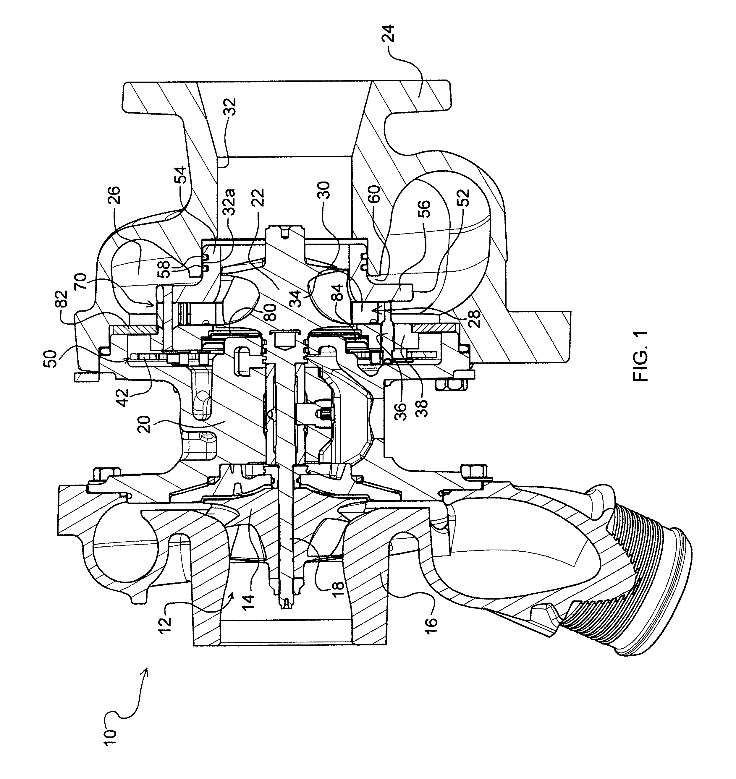 Turbocharger Variable-Vane Cartridge With Nozzle Ring and Pipe Secured By Two-Piece Self-Centering Spacers