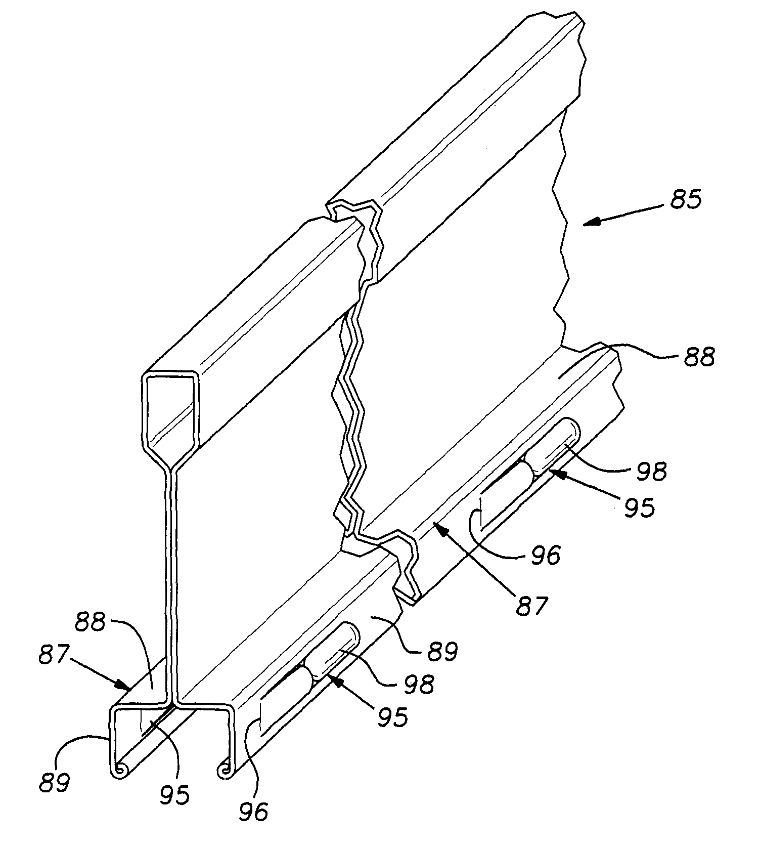 Concealed suspension ceiling with downward removable panels