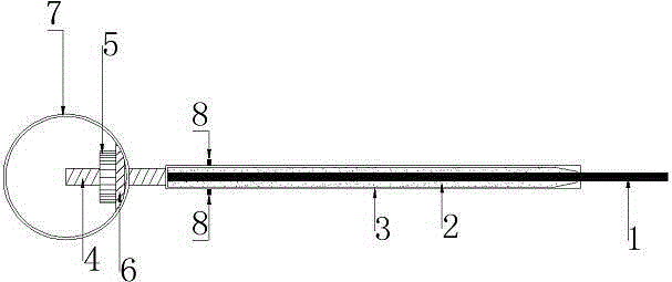 Built-in anchorage type prestress FRP rib tensioning and anchoring device