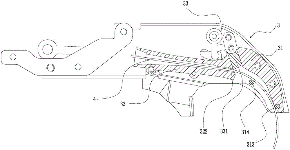 Integrated wire discharge and guide mechanism and rebar tying machine