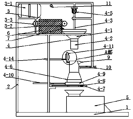 Discharging device applied to manufacturing of sand core and realizing convenient control on discharging amount