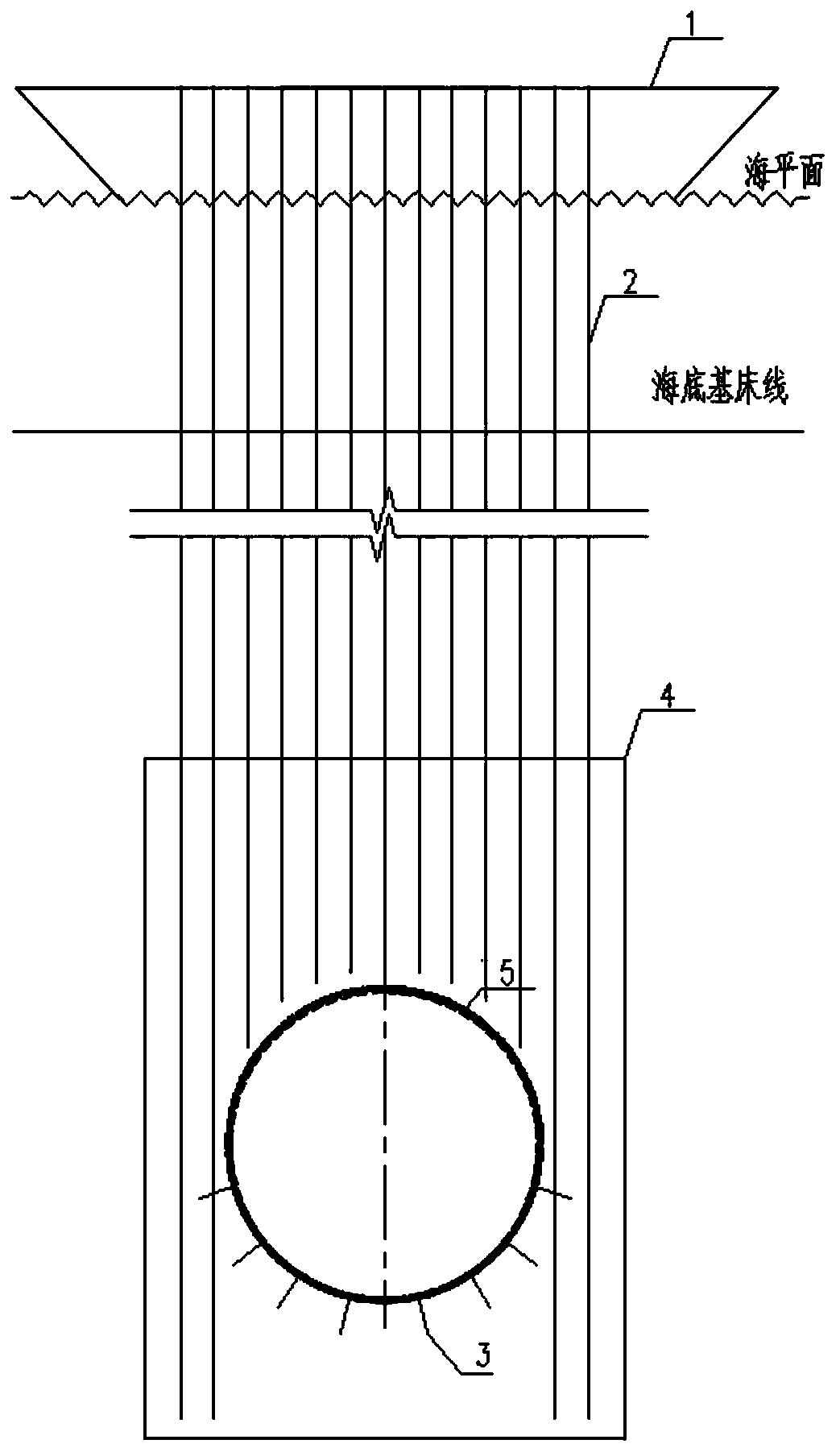 Sea area high-water-pressure shield method tunnel emergency tool change structure and construction method