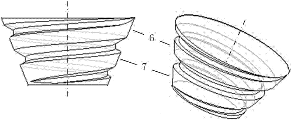 Variable cross-section rotary extrusion mold and using method thereof