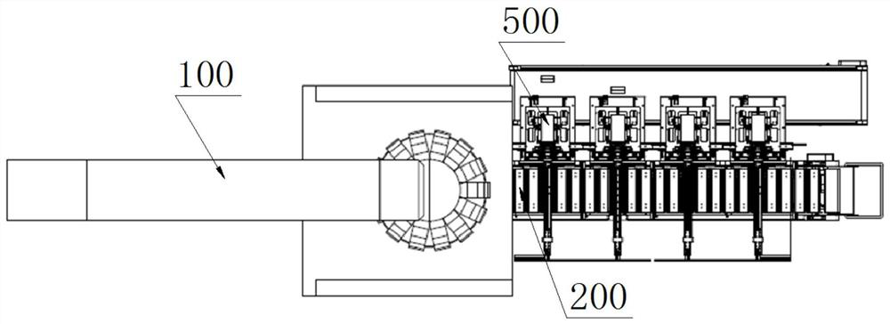 An automatic packaging equipment for eight-side-sealed stand-up pouches