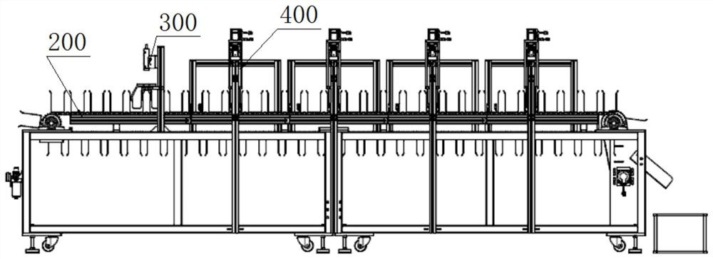 An automatic packaging equipment for eight-side-sealed stand-up pouches