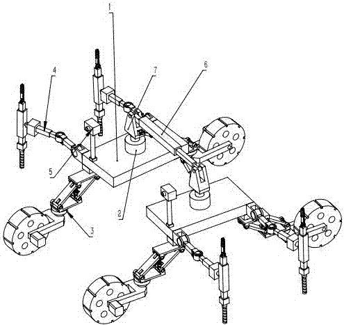 Mars probe vehicle with obstacle crossing function