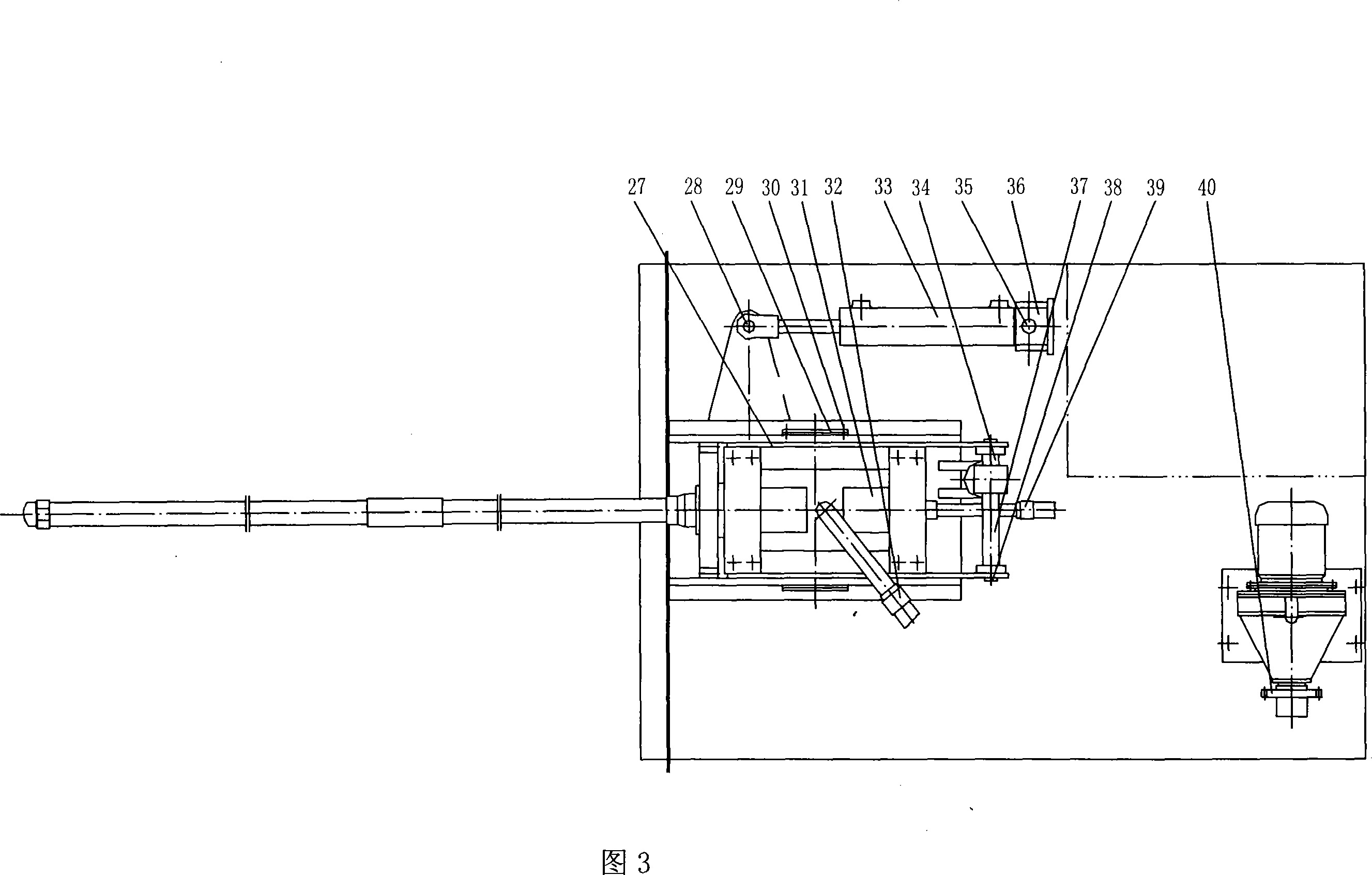 Horizontal flame gunning machine