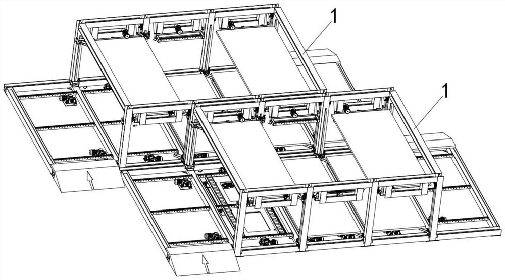 Combined lateral in and out type stereo garage