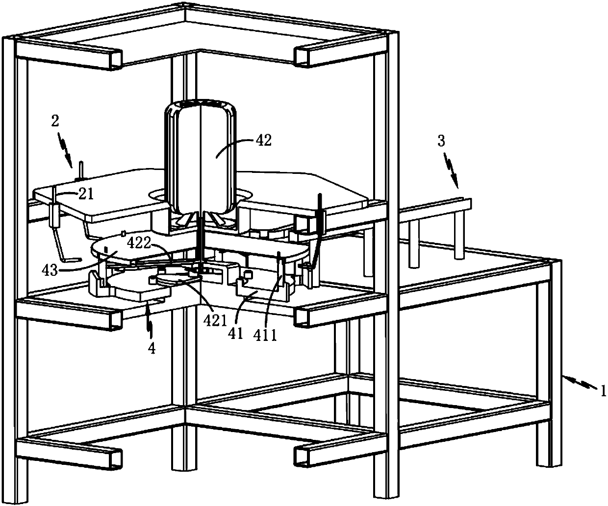 Spraying and discharging integrated automatic production equipment for bottle cap-shaped products