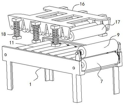 An electrode rolling device for an energy storage battery that is easy to adjust in height