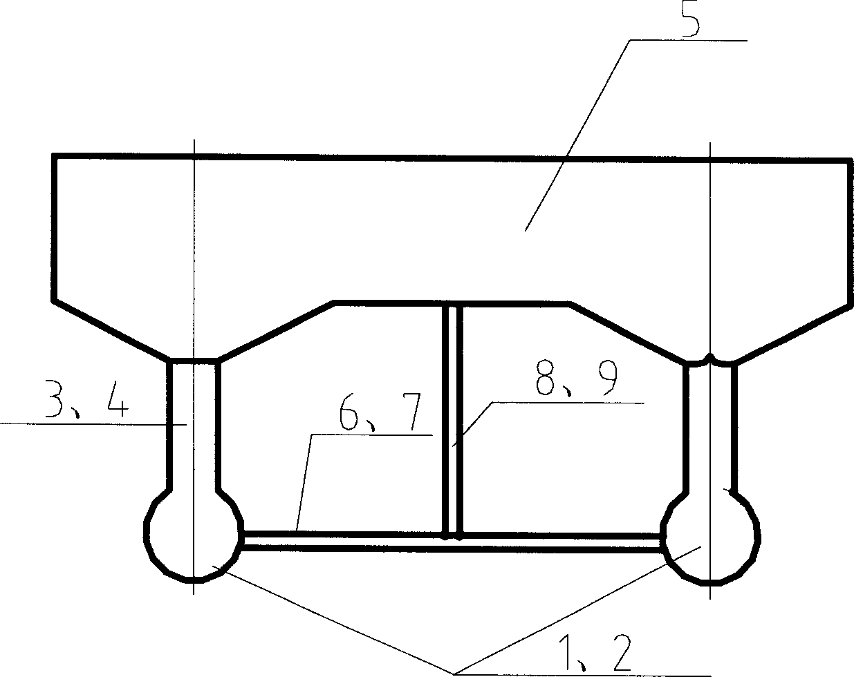 Dual-body small waterline surface hydrofoil composite high-speed ship