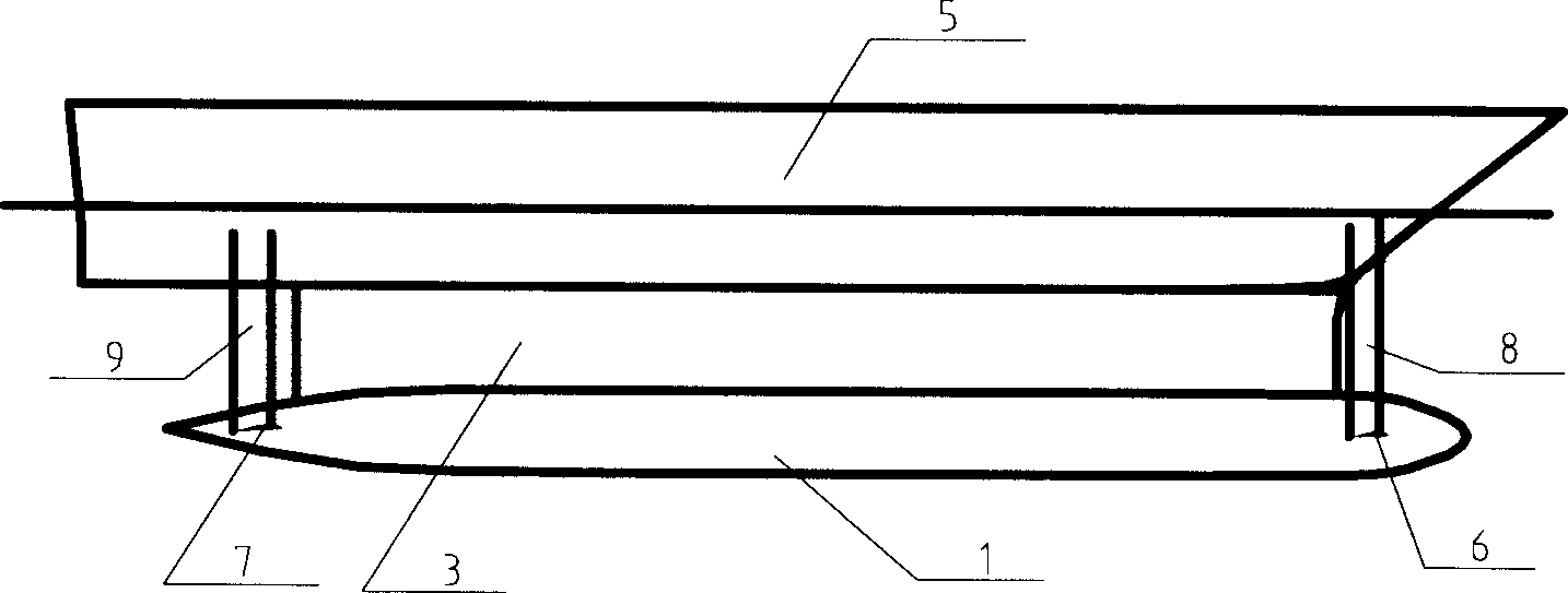 Dual-body small waterline surface hydrofoil composite high-speed ship