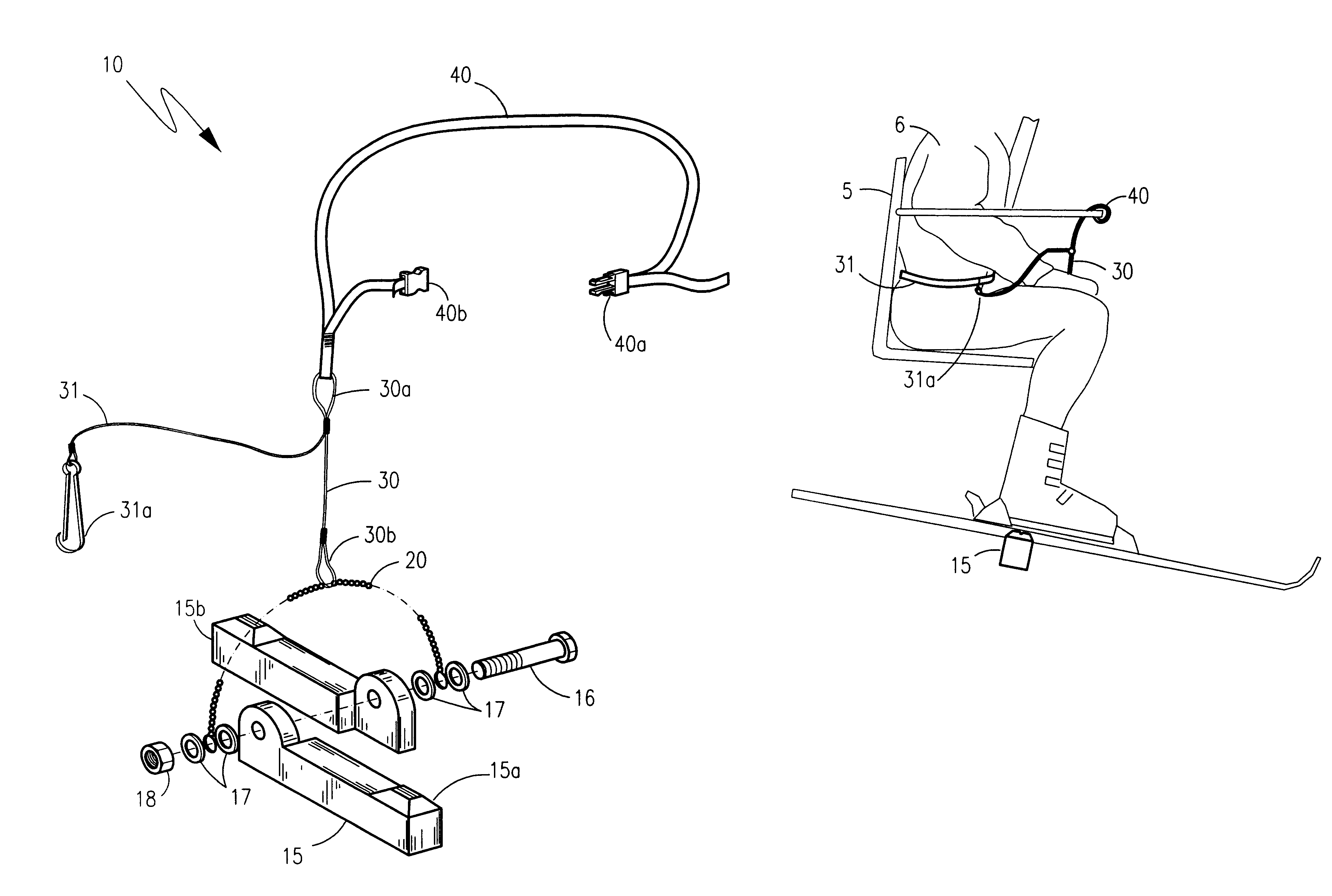 Ski lift ski rest