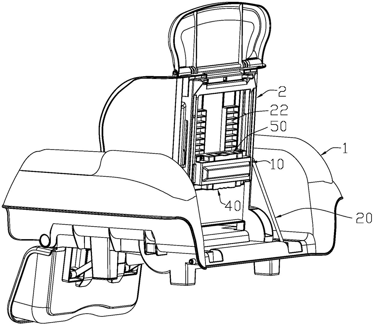 Seat back angle adjustment device and baby chair