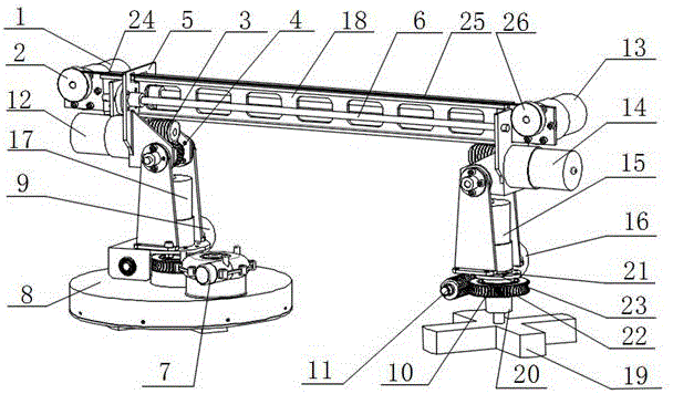 Double-sucker glass curtain wall robot cleaner