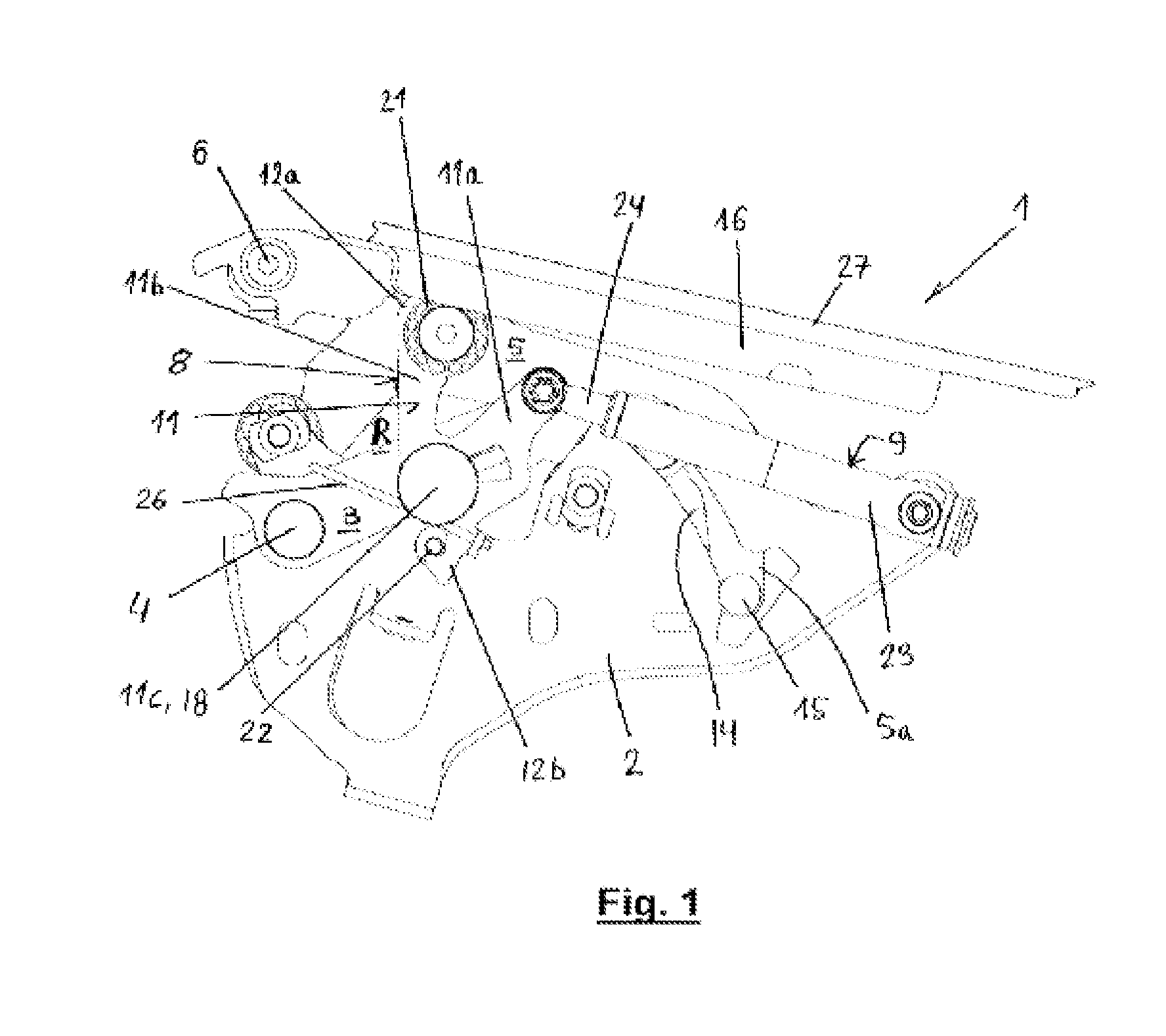 Hinge device for the articulated attachment of a hood to a vehicle chassis