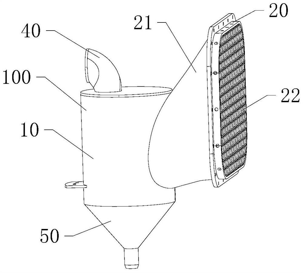 Deep sea turbidity current two-phase separation device