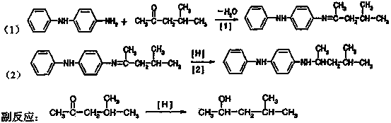 Method for increasing ketone-alcohol ratio in hydrogenation reaction of anti-aging agent 4020 by modification-catalysis