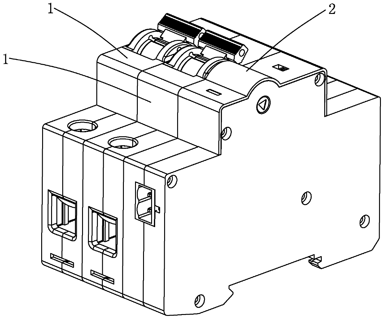 Electric energy meter external circuit breaker