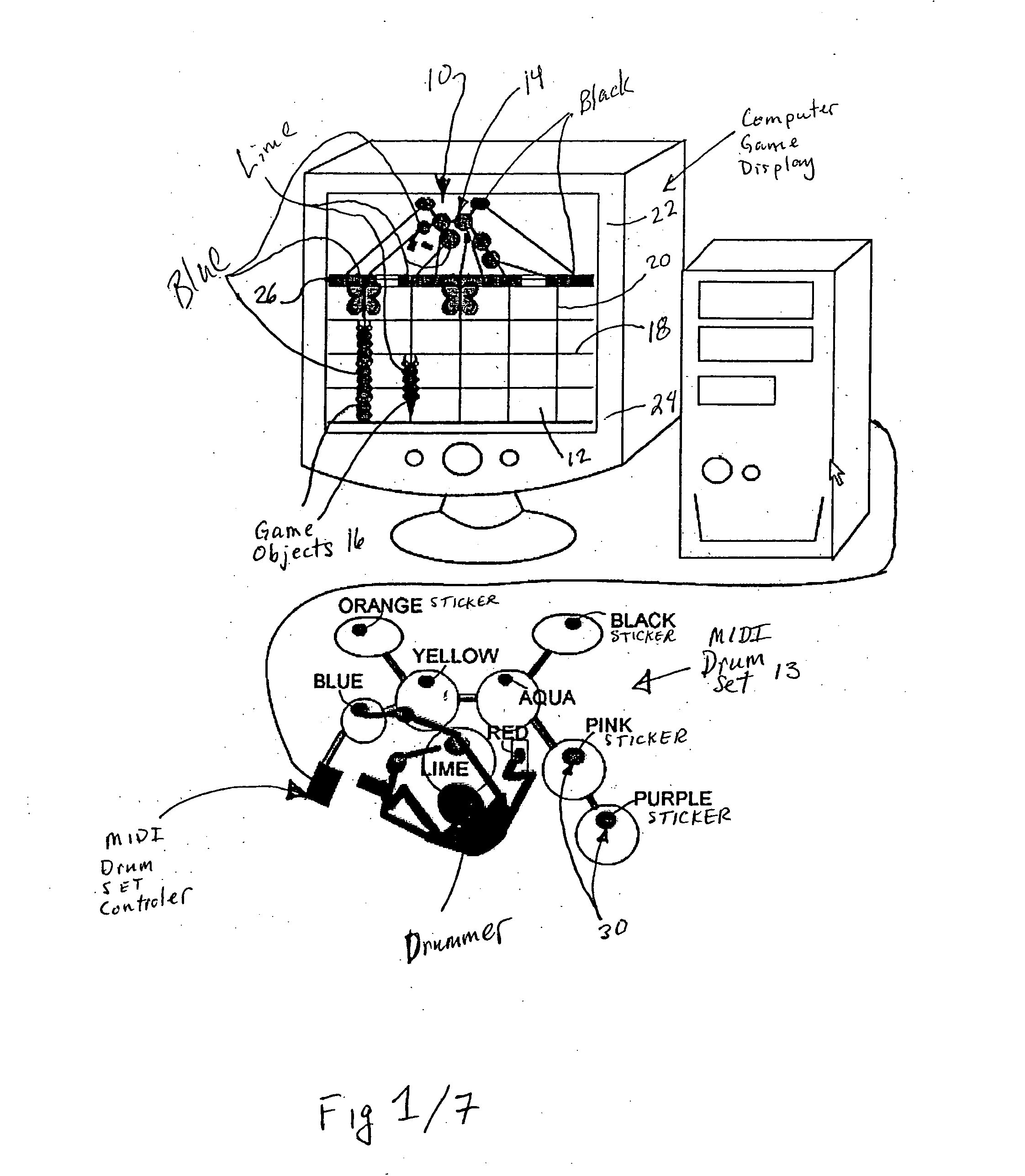 Game for playing and reading musical notation