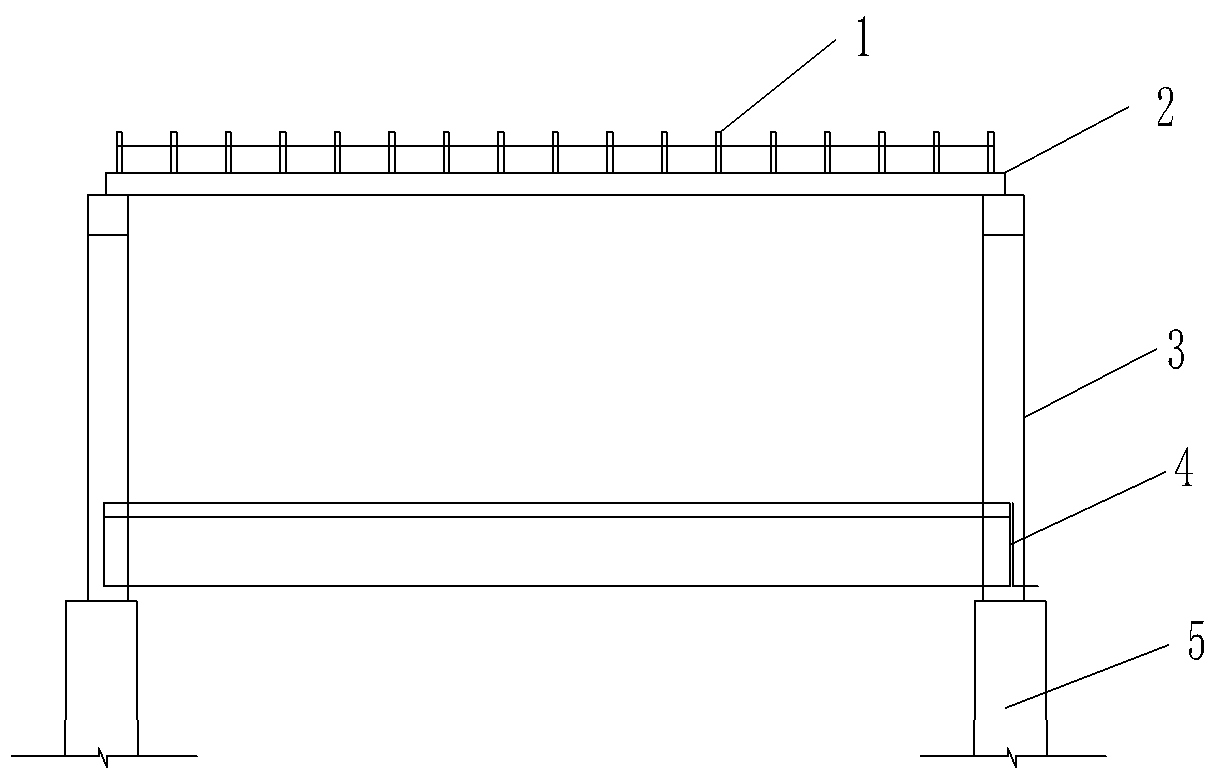 Double-layer n-shaped pier and longitudinal crossbeam falling rock preventing structure