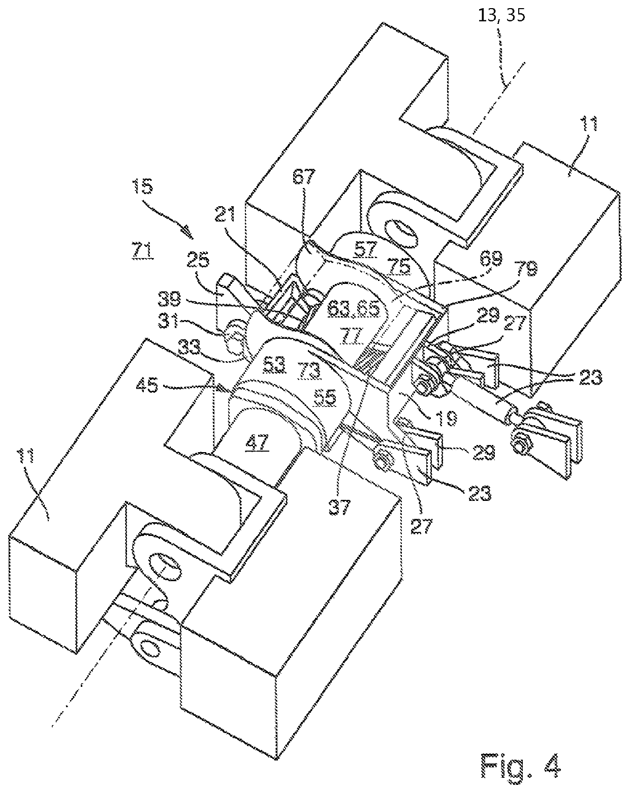 Actuation unit for actuating a foldable wing tip portion of a wing for an aircraft