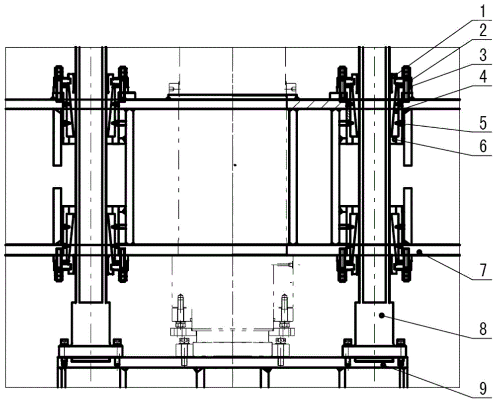 Accuracy adjusting device for isothermal thermal forming hydraulic machine