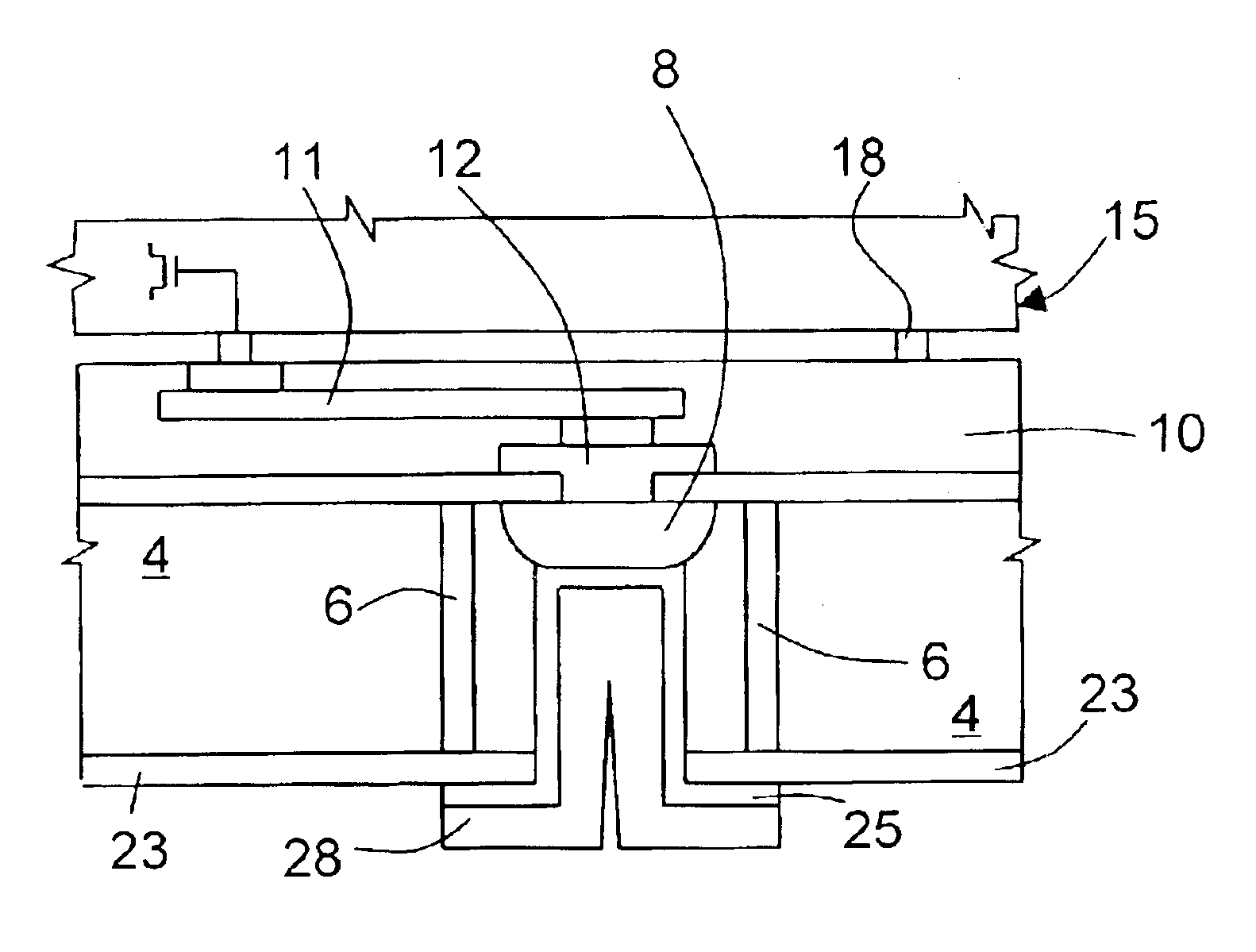 Process for manufacturing a through insulated interconnection in a body of semiconductor material