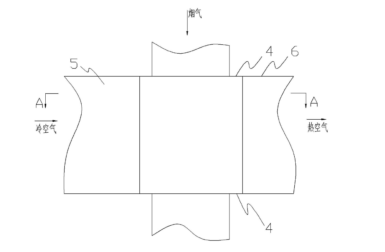 Butt clamp heat exchanger for preheating air by using waste heat of flue gas