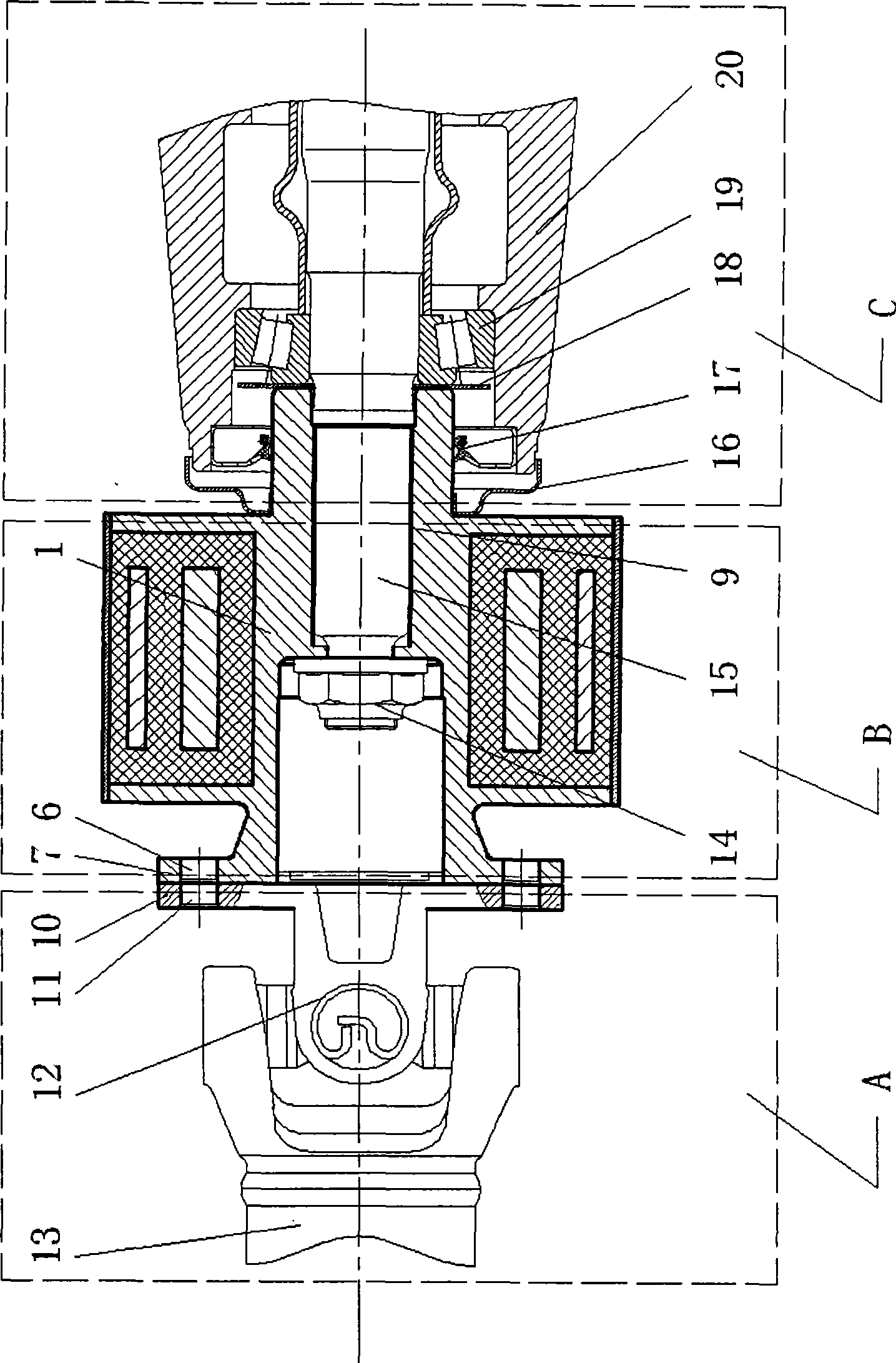 Torsion vibration damper used for main reducing gear