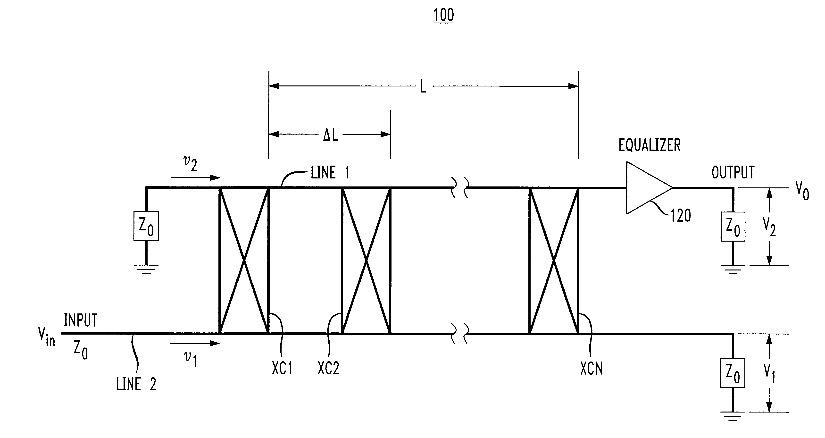 Wide band electrical delay line