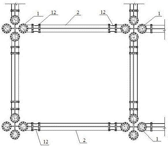 Composite frame system with beam column flanges being made of steel pipe concrete and construction method