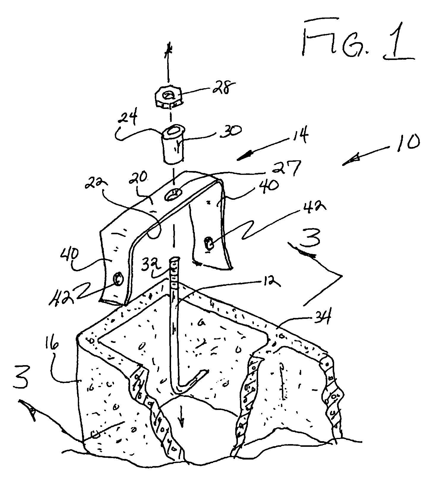 Anchoring framework to a masonry wall