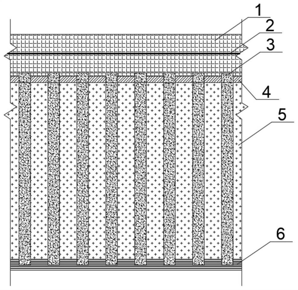 Steel slag doped composite foundation structure and construction method thereof