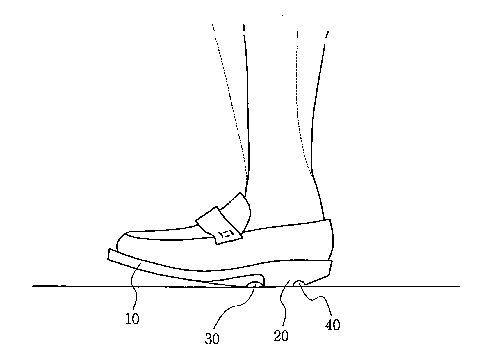 Shoe sole for triple-time stepping