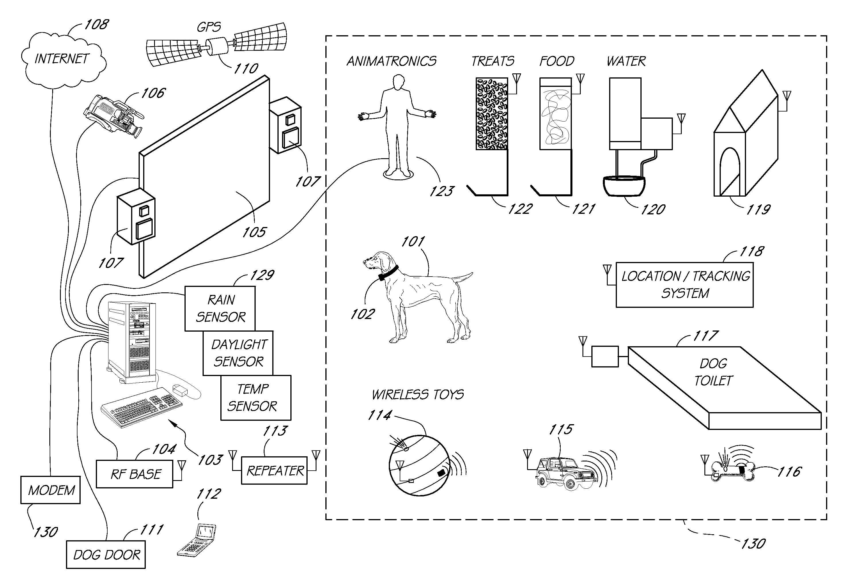 Camera system for canines, felines, or other animals