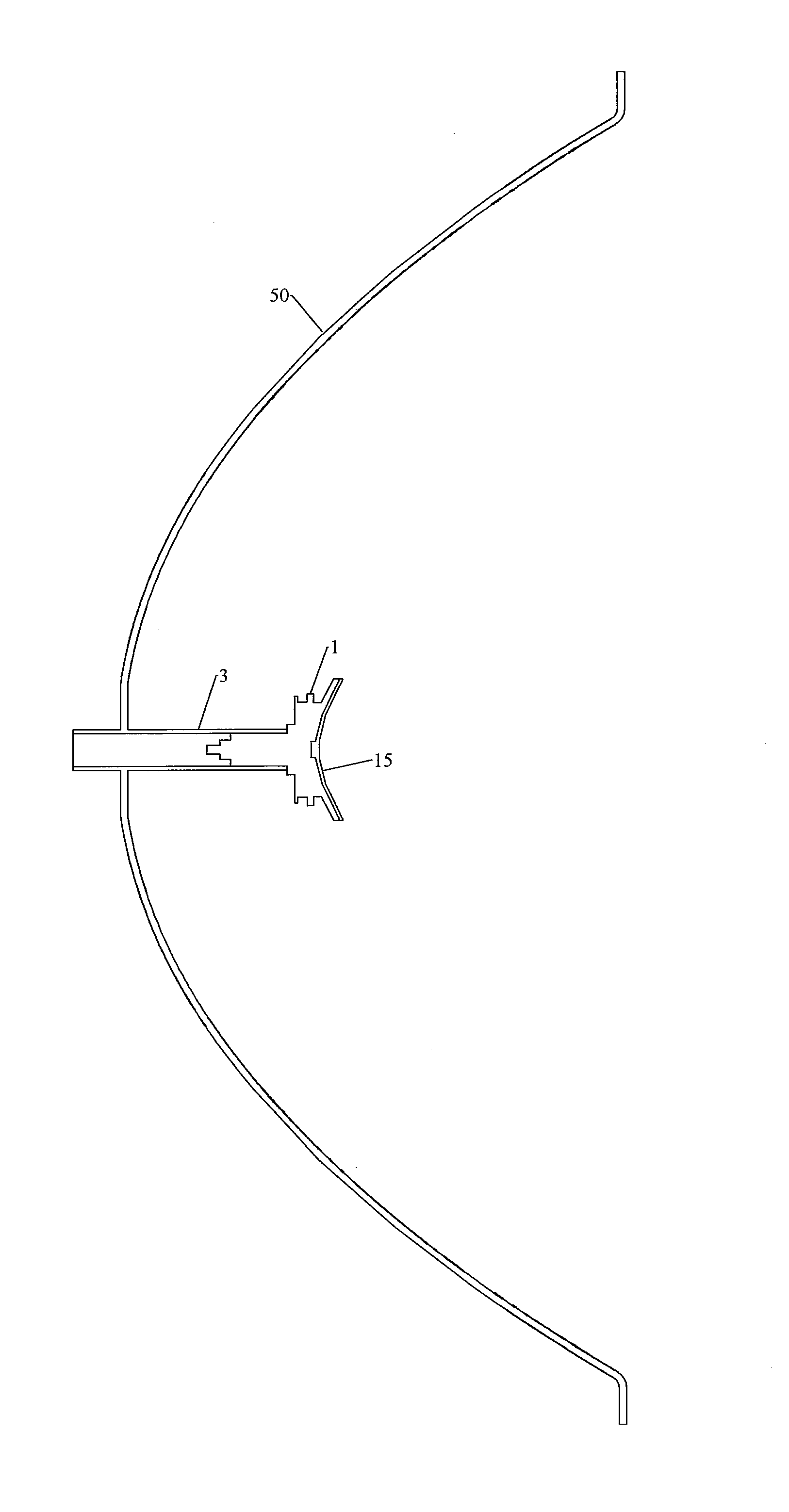 Controlled illumination dielectric cone radiator for reflector antenna