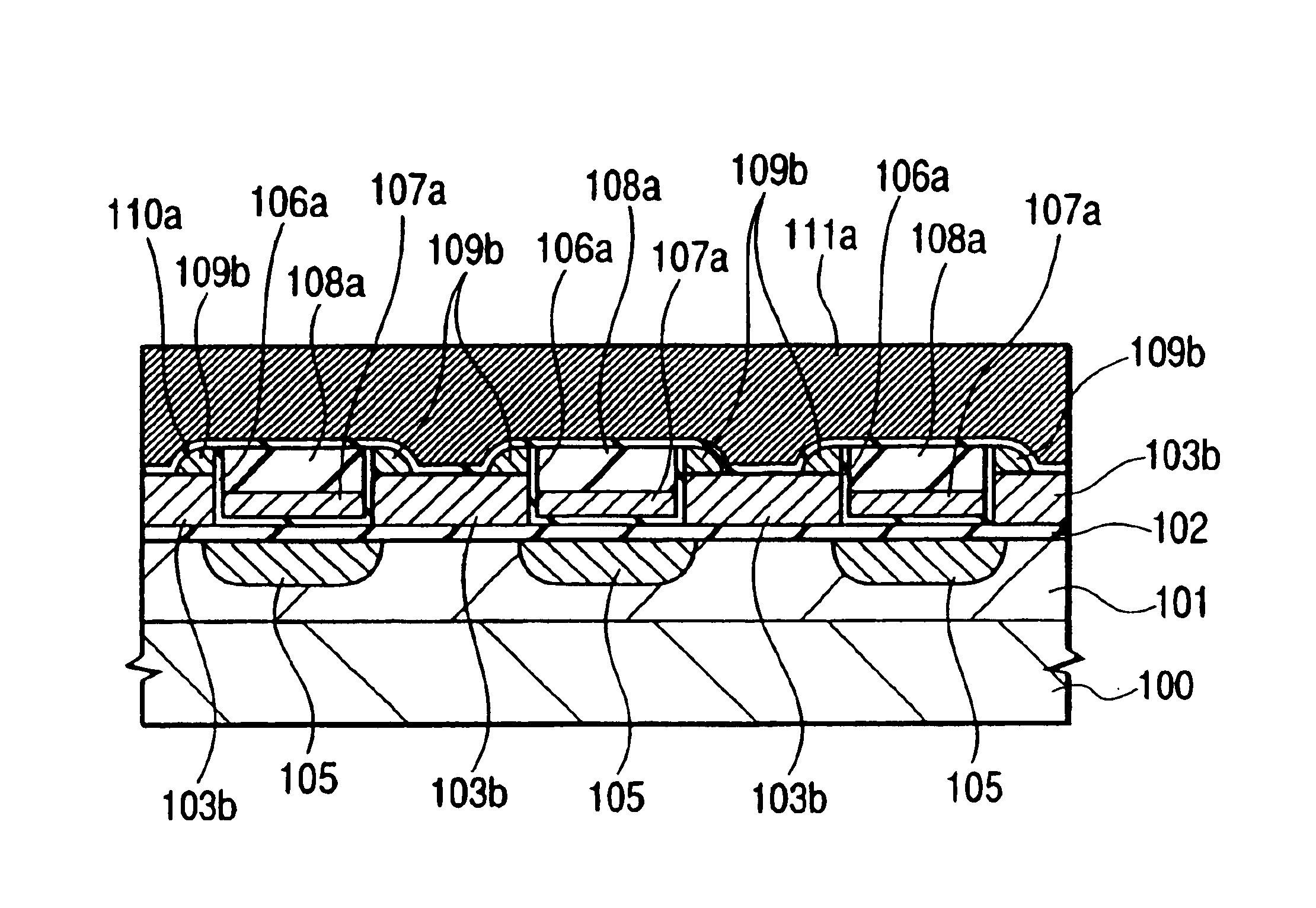 Semiconductor integrated circuit device including first, second and third gates