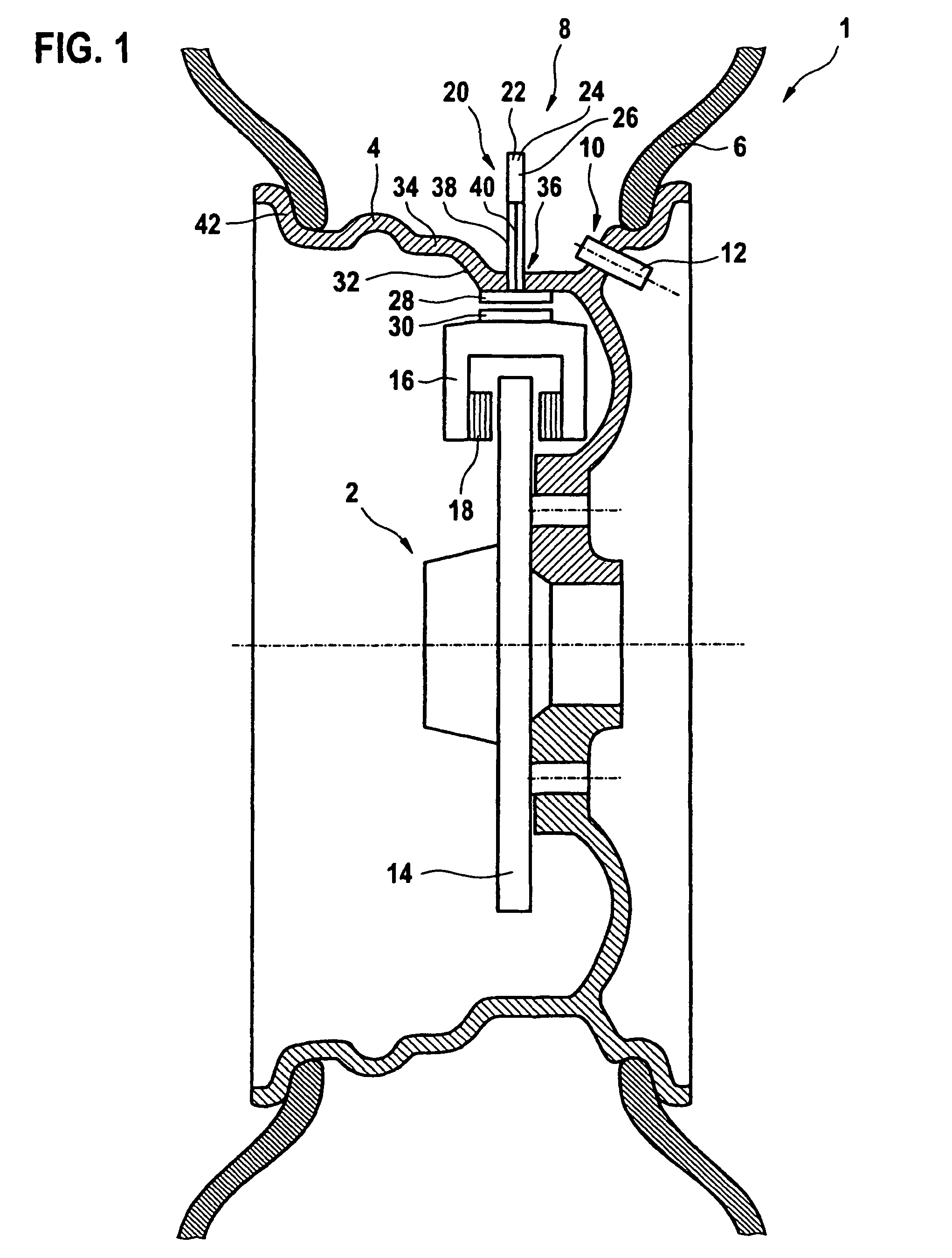 Tire pressure monitoring device having power supplied by magnetic induction