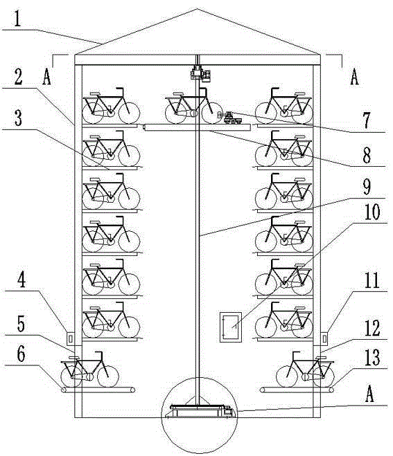 Intelligent environment-friendly bicycle parking device