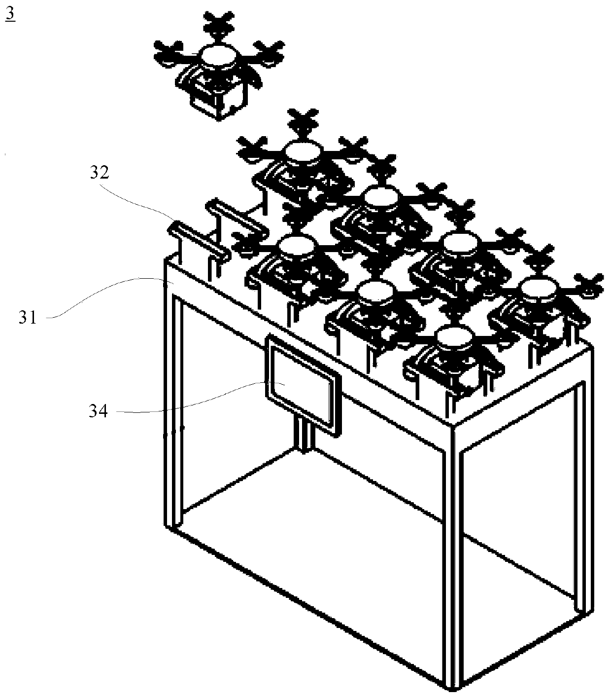 An unmanned aerial vehicle delivery system and an airport position determination method of the unmanned aerial vehicle delivery system