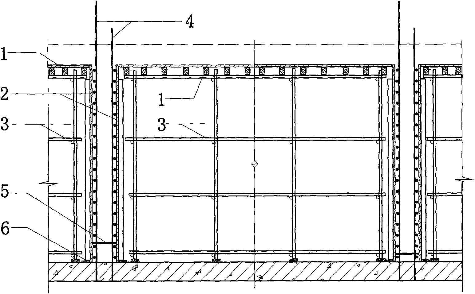 Inverted construction method for template engineering of cast-in-place shear wall structure system